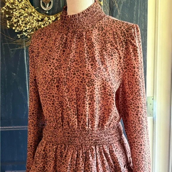 Love Riche Brown Long Sleeve Mock Neck Dress size L - Picture 2 of 8